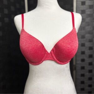 Victoria's Secret Uplift Semi Demi Bra 36C Underwire Heather Red Convertible‎